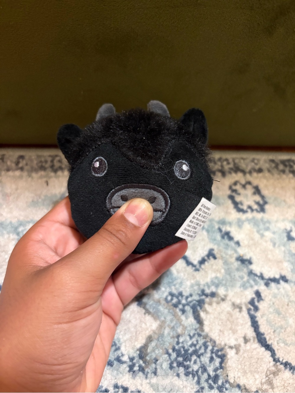 Black Plush Buffalo Squishy Toy for Kids